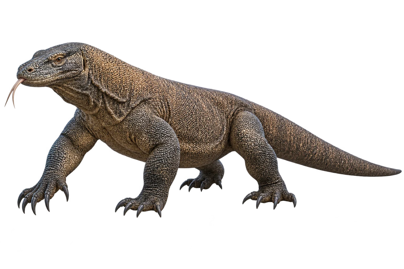 Illustrated reconstruction of Komodo dragon