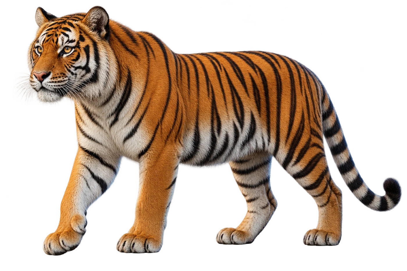 Illustrated reconstruction of Bengal tiger